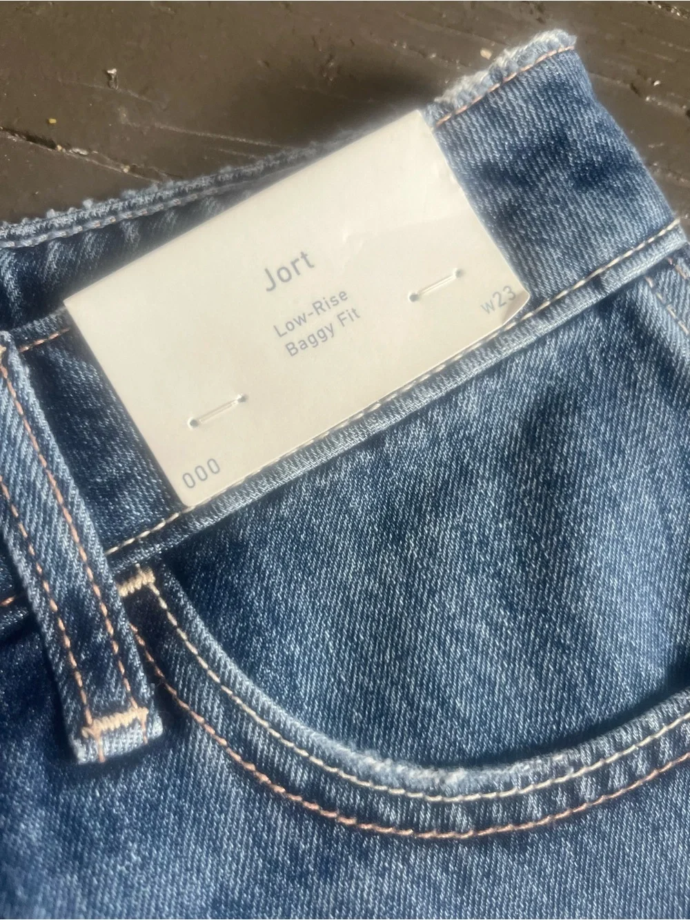Hollister Low Rise Baggy Jort Blue Denim Cutoff Shorts